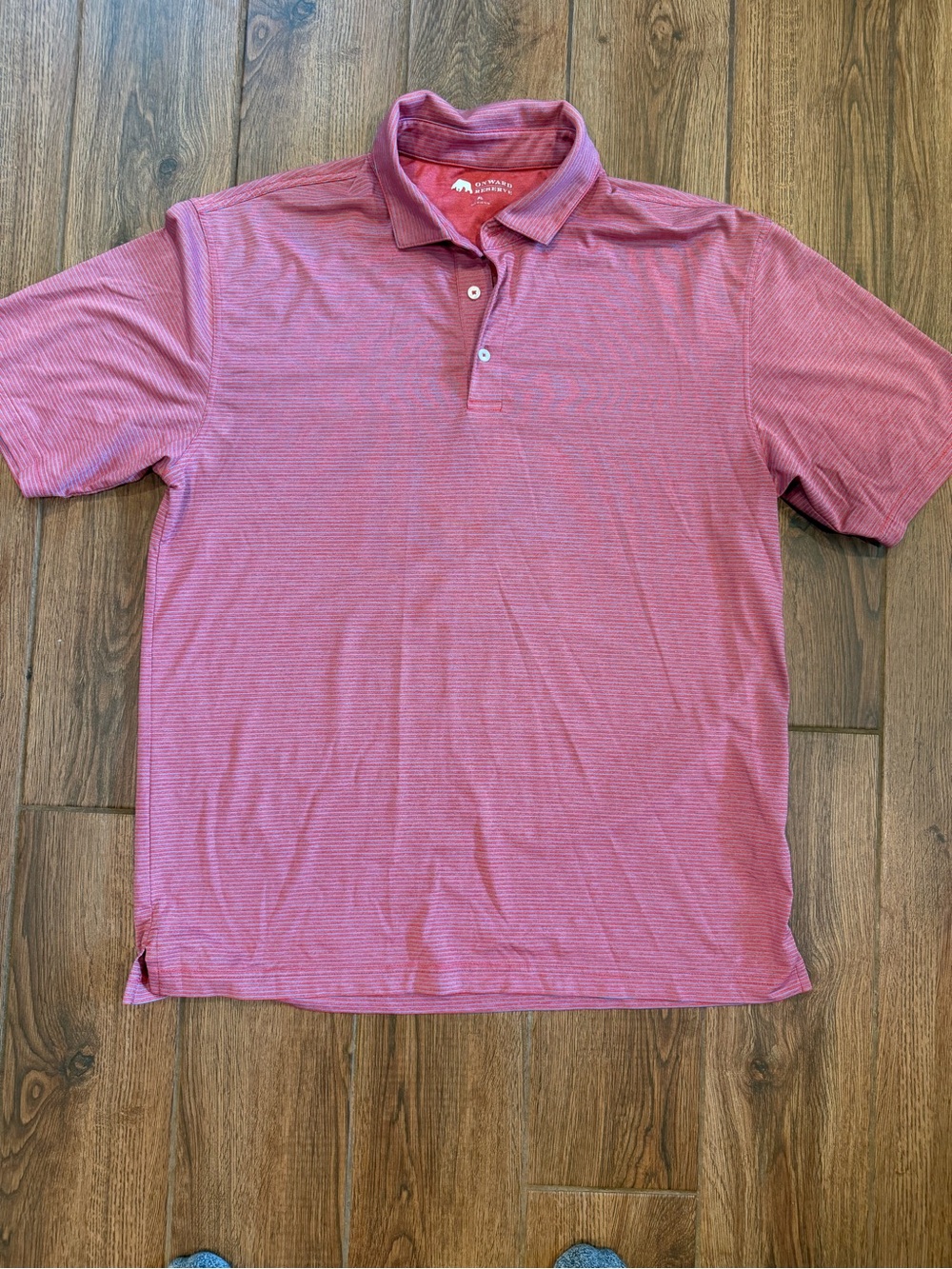 Onward reserve Men's Micro-Striped Polo Shirt in Heathered Red / xl